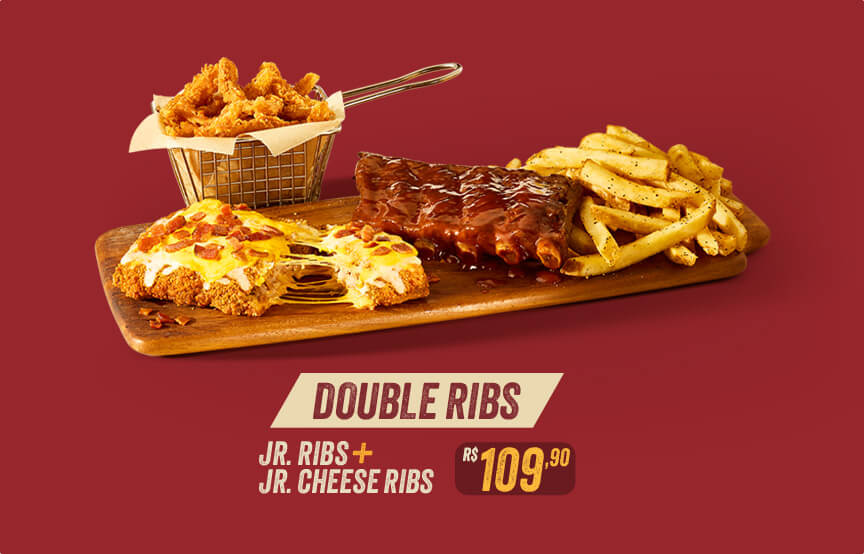 Double Ribs - JR. Ribs + Jr. Cheese Ribs por R$109,90