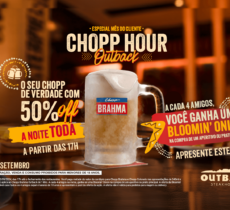 Outback e Brahma se unem em ação com chopp a 50% de desconto a noite toda e darão a inconfundível cebola gigante como cortesia durante todo o mês