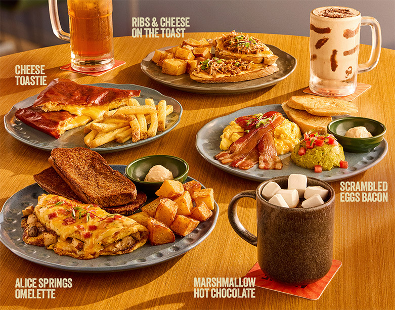 Opções do Café da manhã Outback