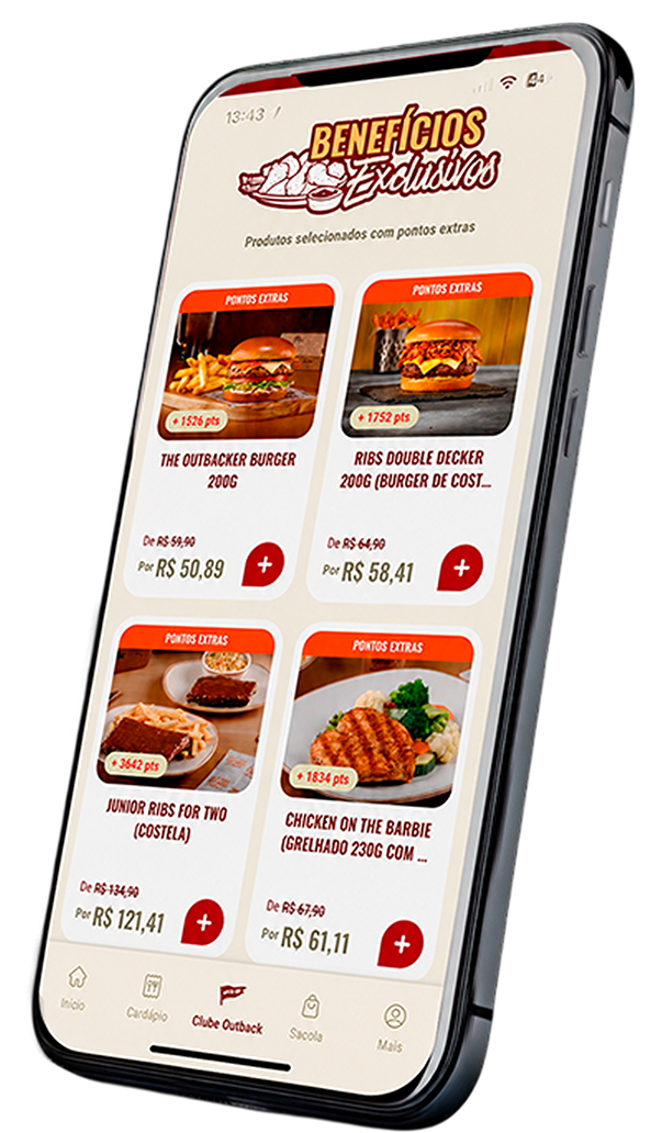 Benefícios exclusivos no Clube Meu Outback